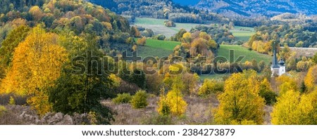 autumn in Kaczawskie mountains in Poland