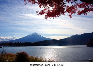 Autumn Kawaguchi Lake Which Is One Of Fuji Five Lakes