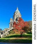 Autumn in Lancaster at the Ashton Memorial building in Williamsons Park