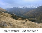 Autumn landscape of the Baksan gorge near Terskol village, Kabardino-Balkaria Republic of Russia