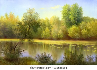 Autumn Landscape Executed By Oil On Stock Illustration 22759615