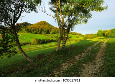 Autumn Landscape In Germany; Swabian Alps