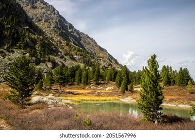 autumn landscape of mountain lake