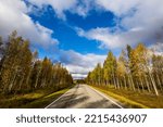 Autumn landscape in Muonio, Lapland, Finland