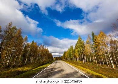 Autumn Landscape In Muonio, Lapland, Finland