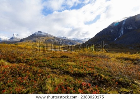 Autumn landscape in Trollstigen road in south Norway