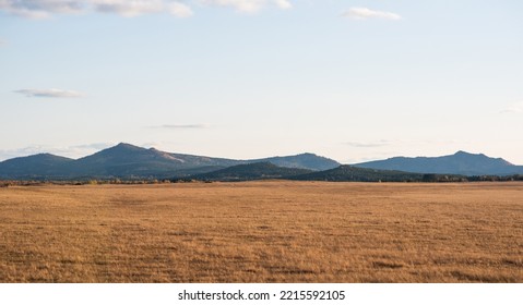 Autumn Landscape Of A Valley Near The Greater Khingan Mountains, Heilongjiang Province, China. The Beauty Of The World, Non-tourist Unexplored Places Of The Planet.