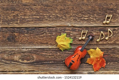 Autumn Leaves Music Notes On Wooden Stock Photo 1524132119 | Shutterstock