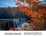 Autumn leaves offer a splash of color at DeSoto Falls, Nov. 4, 2017 in Mentone, Ala. The area features a 104-foot waterfall and is part of DeSoto State Park.