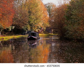 Autumn Leaves On Canal UK