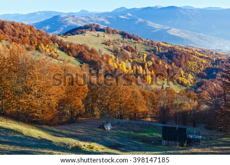 Similar – Vernebelte Herbstfärbung