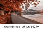 autumn mood in kastoria lake  Greece