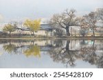 Autumn morning scenery of Wiyangji (pond) in Miryang, Gyeongsangnam-do, Korea