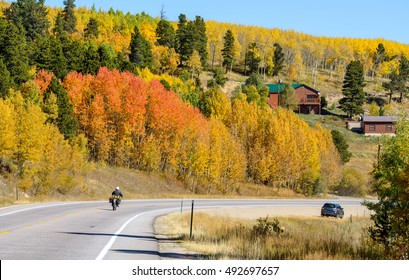 Autumn Mountain Road - An Autumn View On CO Highway 119, Part Of Peak To Peak Scenic Byway, Colorado, USA.