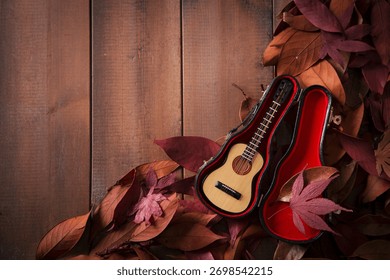 Autumn Objects - maple leafs, coffee, dry flowers, sweet persimmon etc. 014