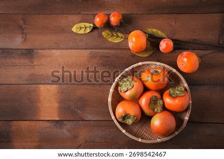 Autumn Objects - maple leafs, coffee, dry flowers, sweet persimmon etc. 118