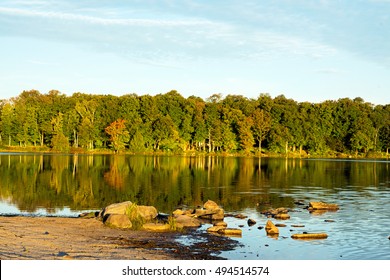 Autumn On Pickerel Point.  Destination Promise Land State Park In Pennsylvania