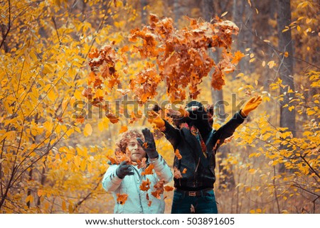 Similar – Image, Stock Photo hairstyle Autumn Park