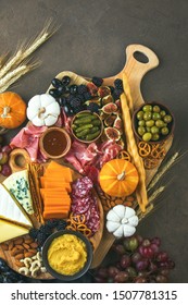 Autumn Party Charcuterie Board, Top Down View