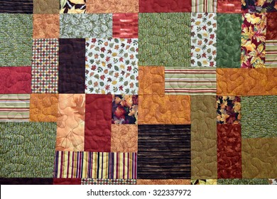 Autumn Patchwork Quilt Background