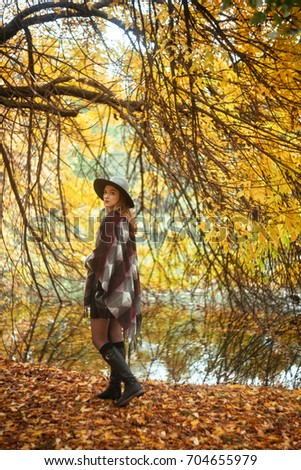 Similar – Woman with a bike in the middle of the forest.