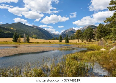 Autumn At Rocky Mountain National Park - An Autumn View Of Sheep Lakes, At Head Of Old Fall River Road, In Rocky Mountain National Park, Estes Park, Colorado, USA. 