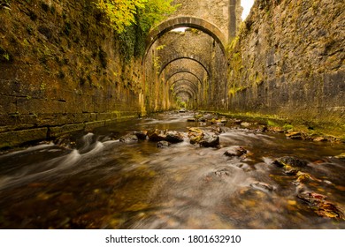 Autumn In Ruins Of The Orbaizeta Weapons Factory, Navarra, Spain