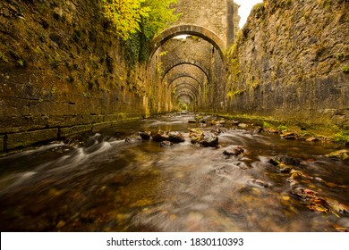 Autumn In Ruins Of The Orbaizeta Weapons Factory, Navarra, Spain