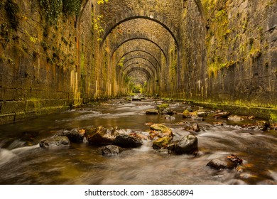 Autumn In Ruins Of The Orbaizeta Weapons Factory, Navarra, Spain