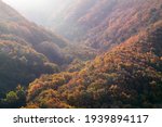Autumn scenery of Cheonhwangsan Mountain, a famous landmark in Miryang, Gyeongsangnam-do, South Korea.