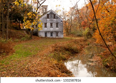 Autumn Scenery At The Historic Village Of Allaire In Wall Township, New Jersey