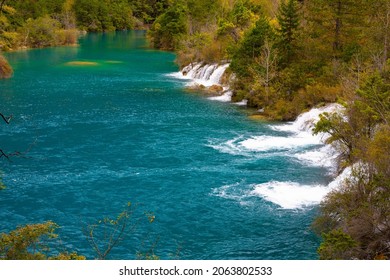 Autumn scenery of Jiuzhaigou. Taken on the Shuzheng valley of Jiuzhaigou Scenic Area. Jiuzhaigou Scenic Area is located in Jiuzhaigou County, Sichuan, China.