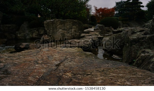 Autumn Stones Japanischer Garten Freiburg Stock Photo Edit Now