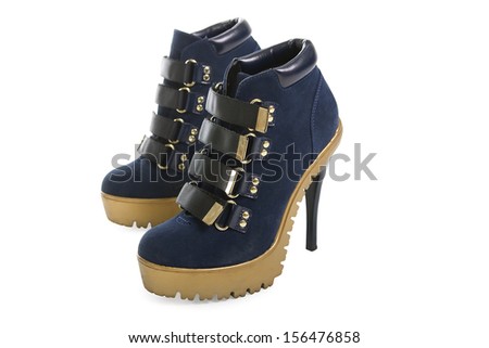 Autumn stylish deep blue women shoes 