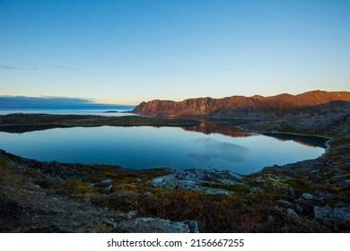 Autumn sunset and landscape in Nordkapp, Norway