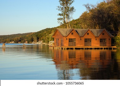 Autumn Sunset On Captivating Seneca Lake.  Destination The Finger Lakes Wine Trail In New York State