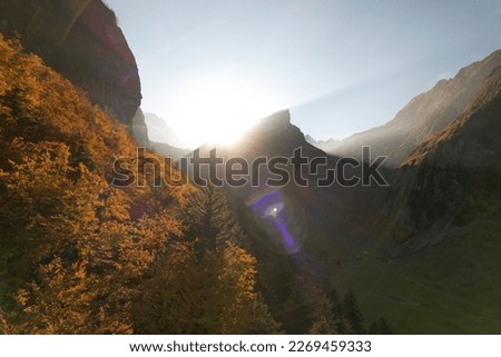 Autumn Swiss Alps Alpstein Seealpsee Autumncolors in switzerland landscape