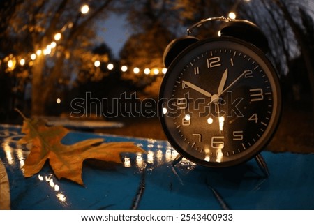 Similar – Image, Stock Photo November mood leaf twilight