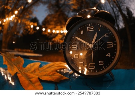 Similar – Image, Stock Photo November mood leaf twilight