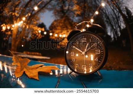 Similar – Image, Stock Photo November mood leaf twilight