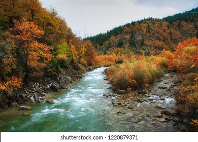 Autumn time at Aspropotamos river, Trikala, Thessaly, Greece - Shutterstock ID 1220879371