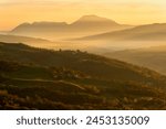 Autumn in Tosco Emiliano Apennines at dawn, Apuan Alps, Lizzano in Belvedere, Emilia Romagna, Italy, Europe