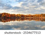 Autumn treeline by the Lake