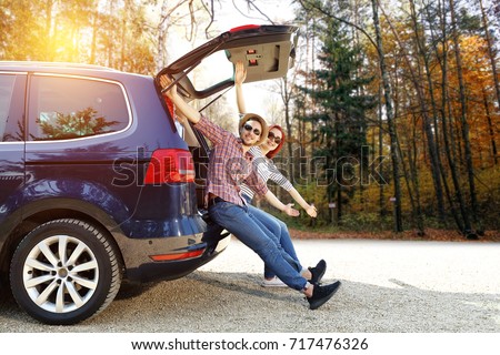 Similar – Image, Stock Photo Road Trip in Fall road