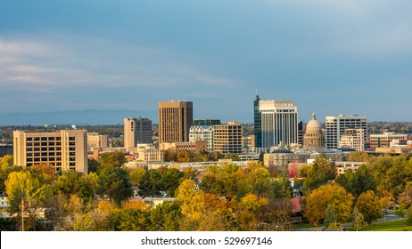 Autumn view of the Boise Idaho skyline
