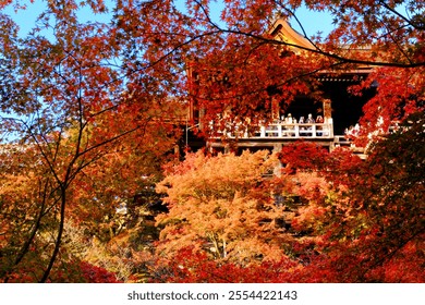 Autumn view of a traditional Japanese courtyard in Kiyomizu-temple, Kyoto - Powered by Shutterstock