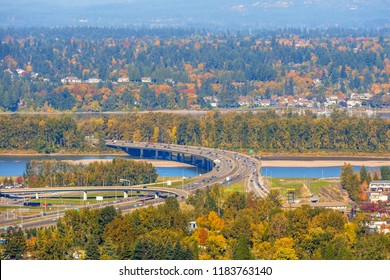 Autumn View Of Vancouver, WA And Portland-Oregon, USA