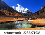 The Autumn at Yading Nature Reserve in Daocheng County , summer at Yading National Park, Sichuan, China    