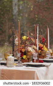 An Autumnal Wedding Tablescape Layered In Warm Hues And Textural Botanicals