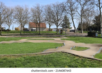 Autun, France - 04 10 2022 : Mountain Bike, BMX, BMX, Roller, Skate And Scooter Track, Town Of Autun, Department Of Saône Et Loire, France